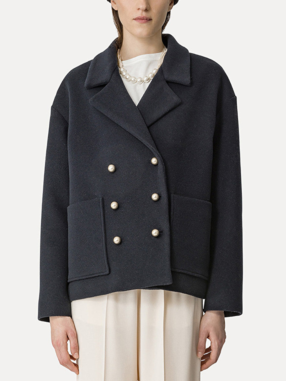WOOL CROPPED PEACOAT