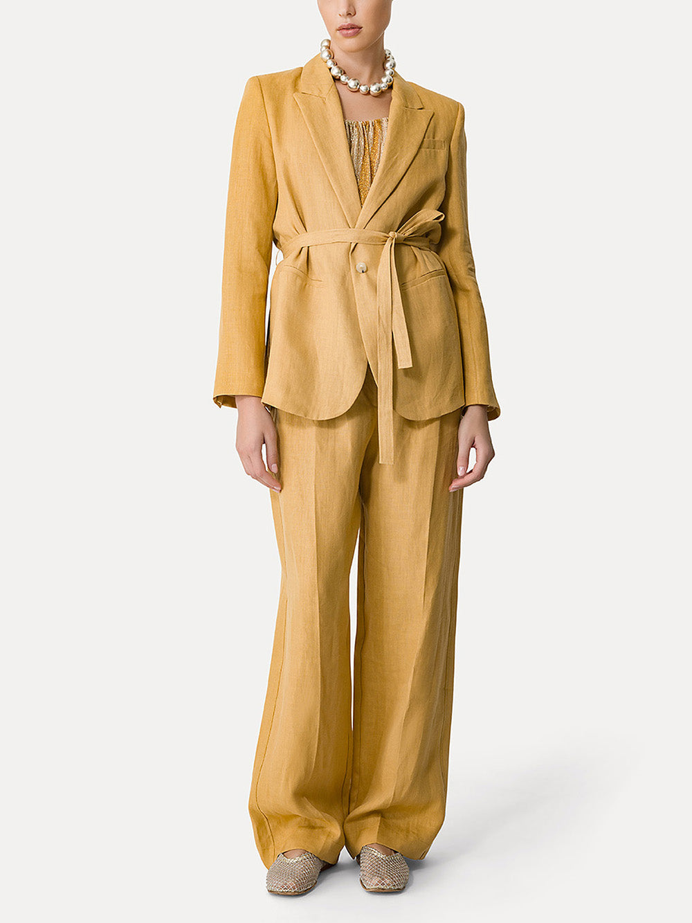 GRANO LINEN PLEATED PANTS