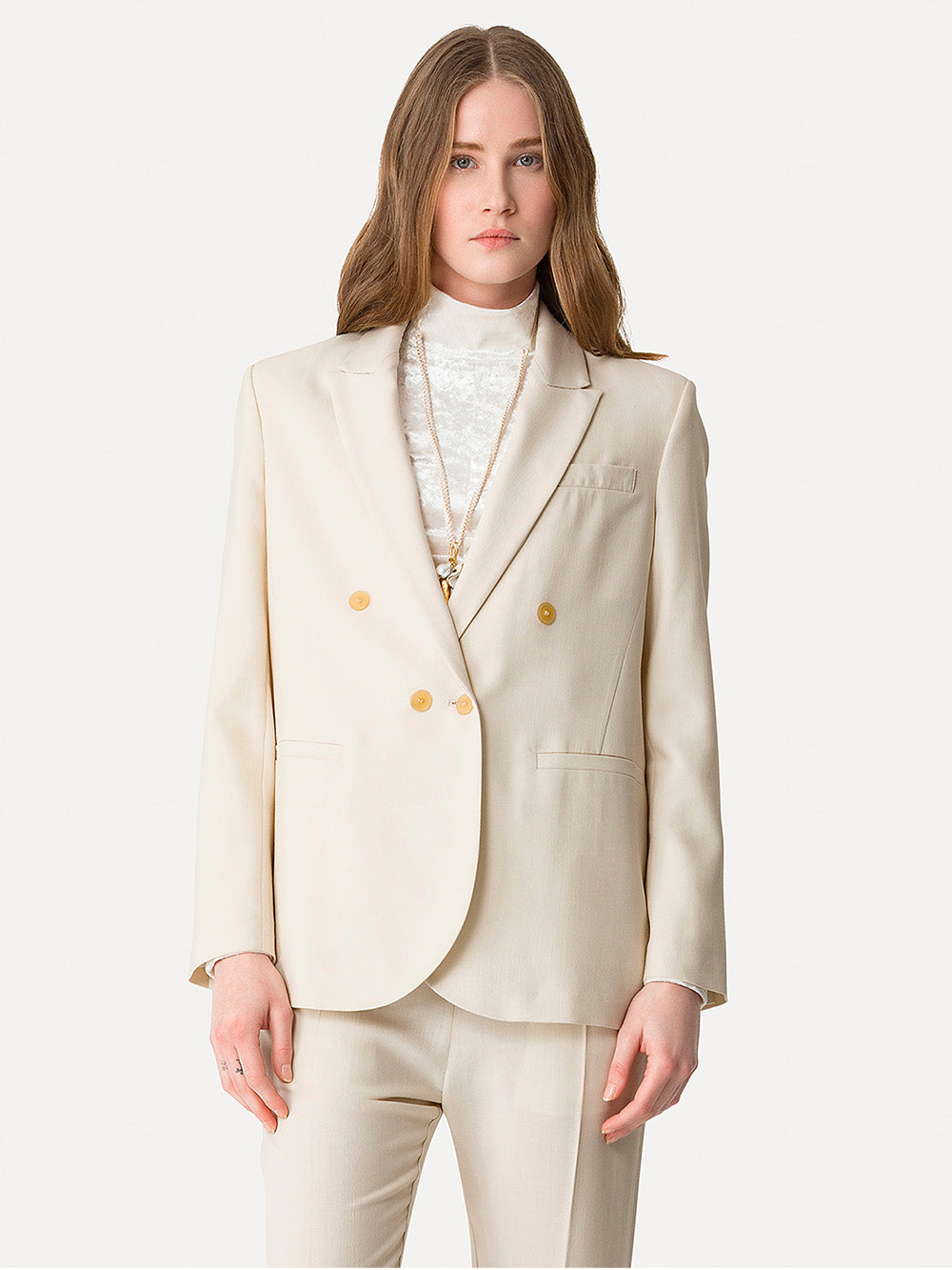 STRAIGHT-FIT WOOL TWILL JACKET