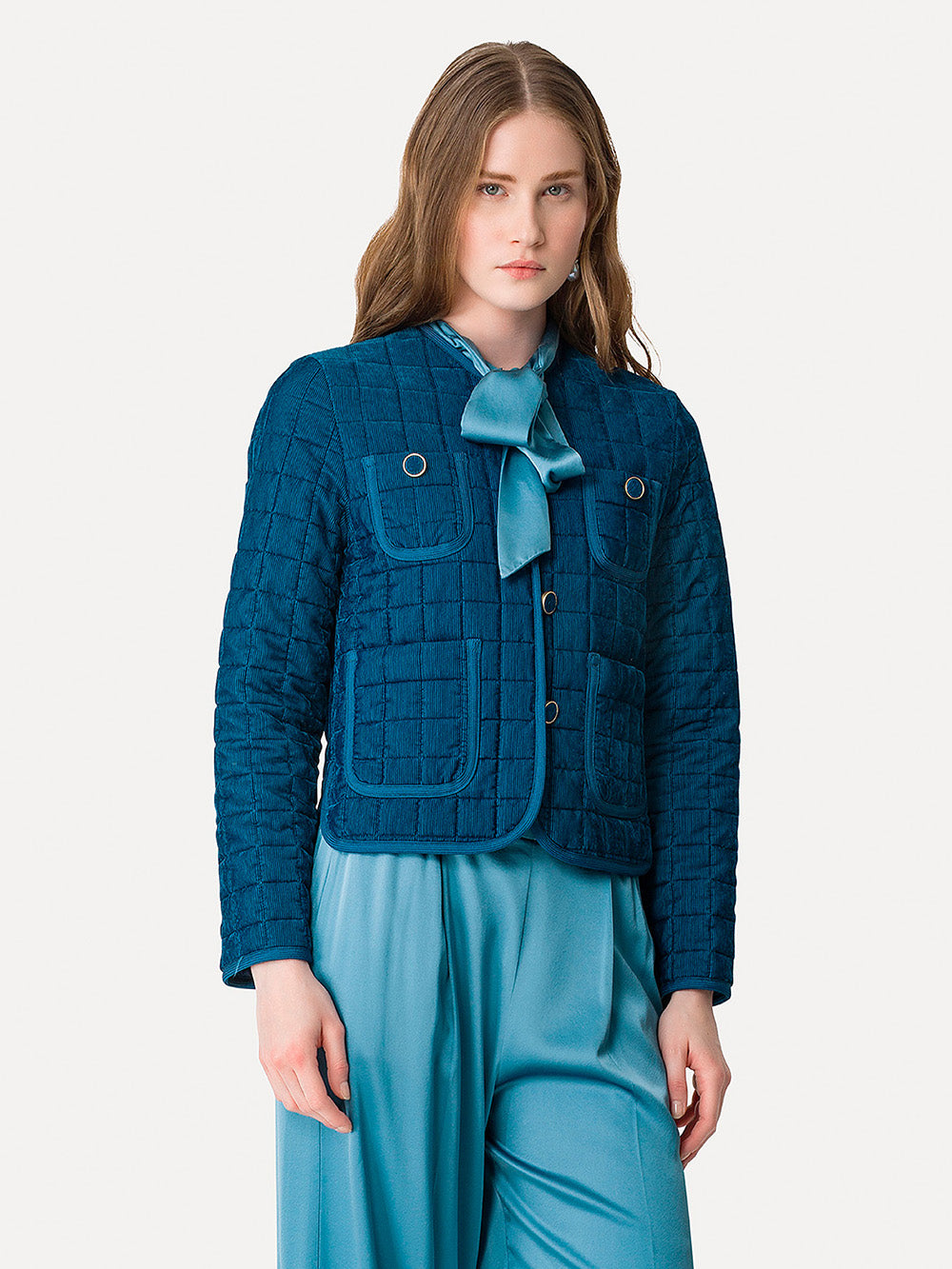 VESTE VELOURS MATELASSÉE
