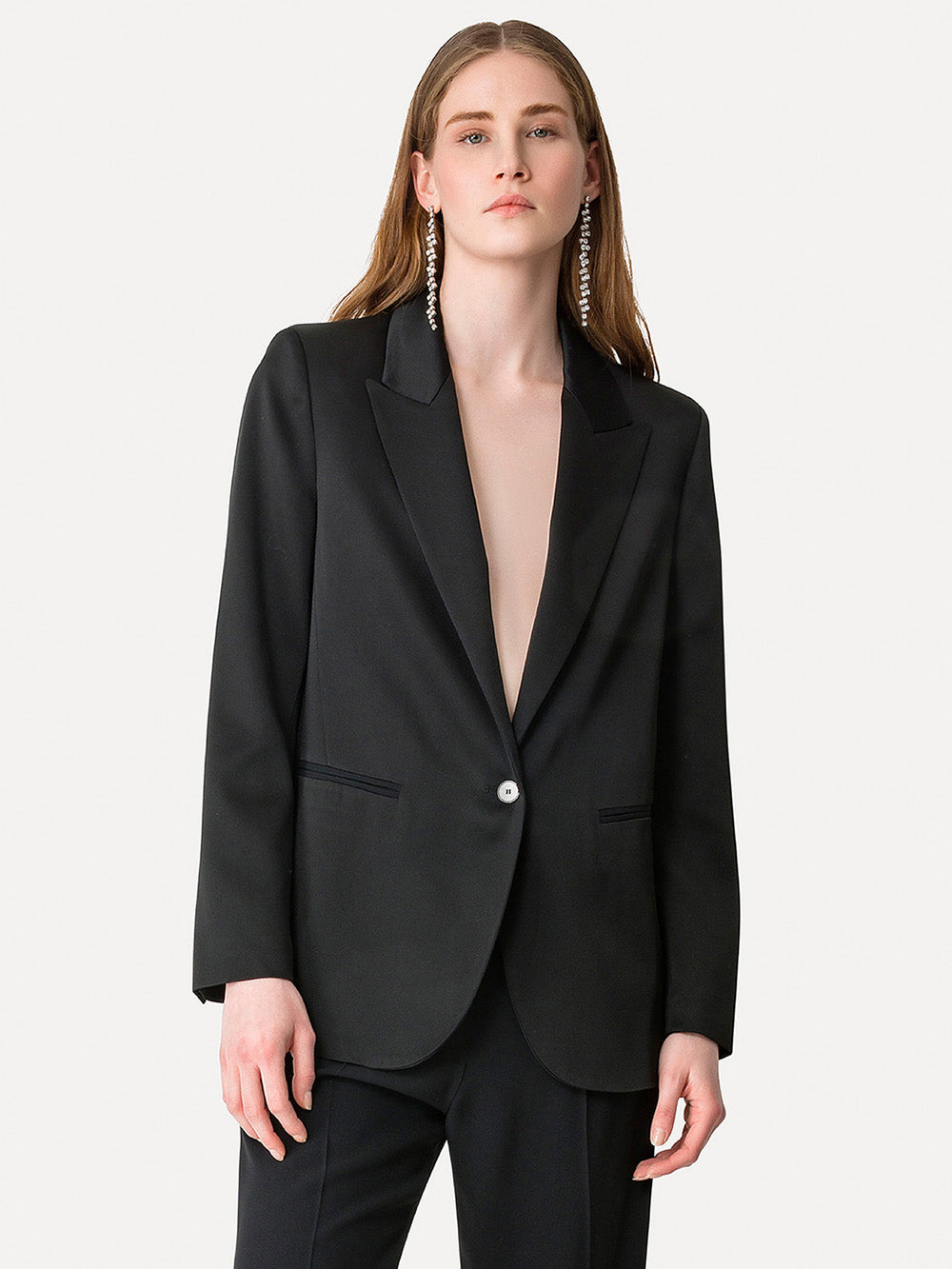 BLACK SHINY SATIN JACKET