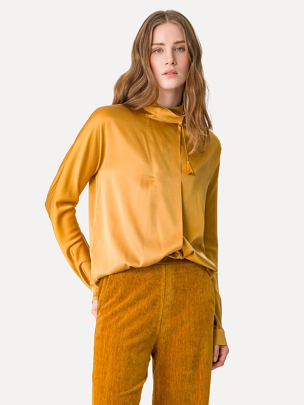 AMBRA SATIN KIMONO SHIRT