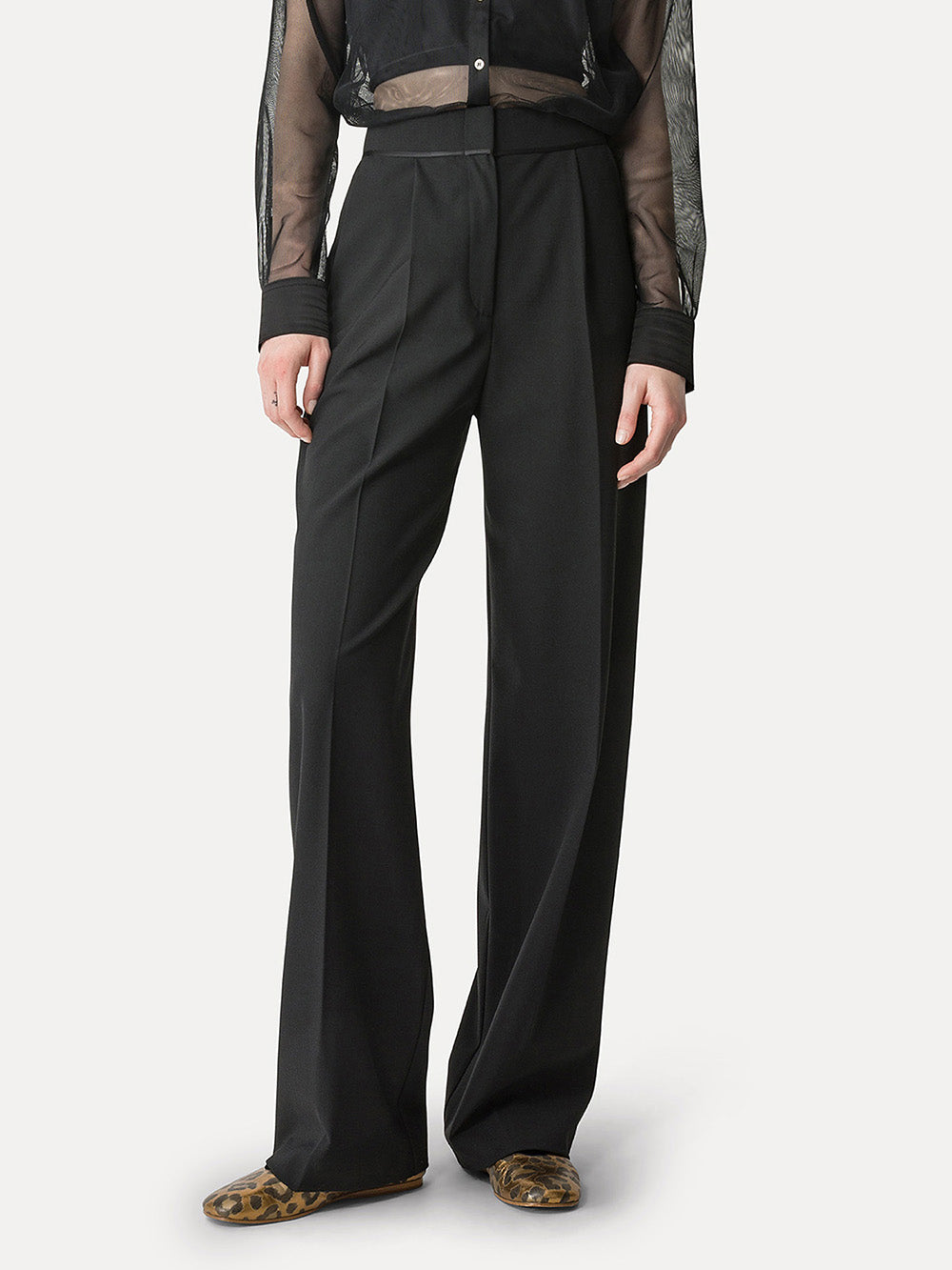 WOOL BLEND CANVAS PANTS