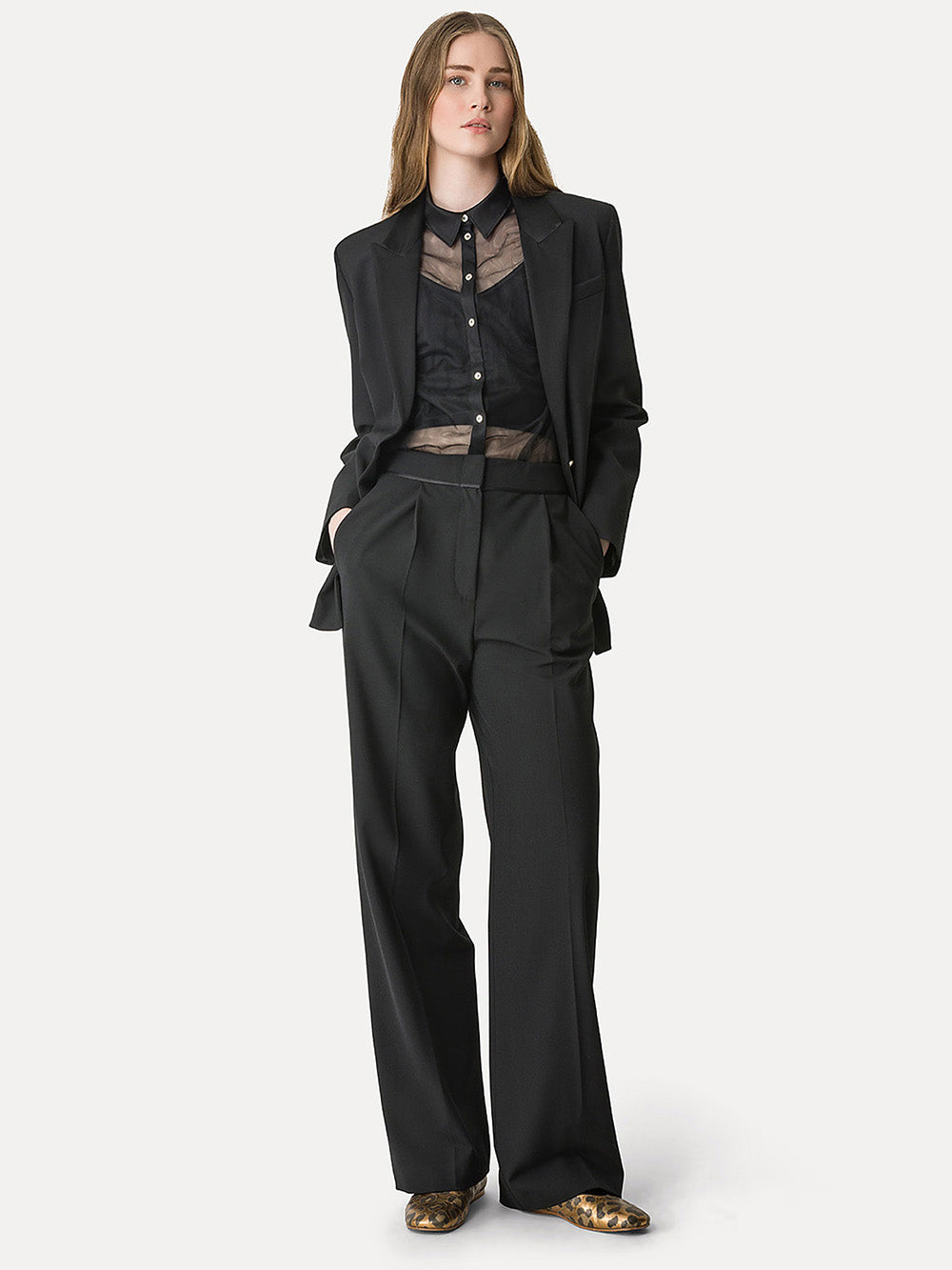 WOOL BLEND CANVAS PANTS