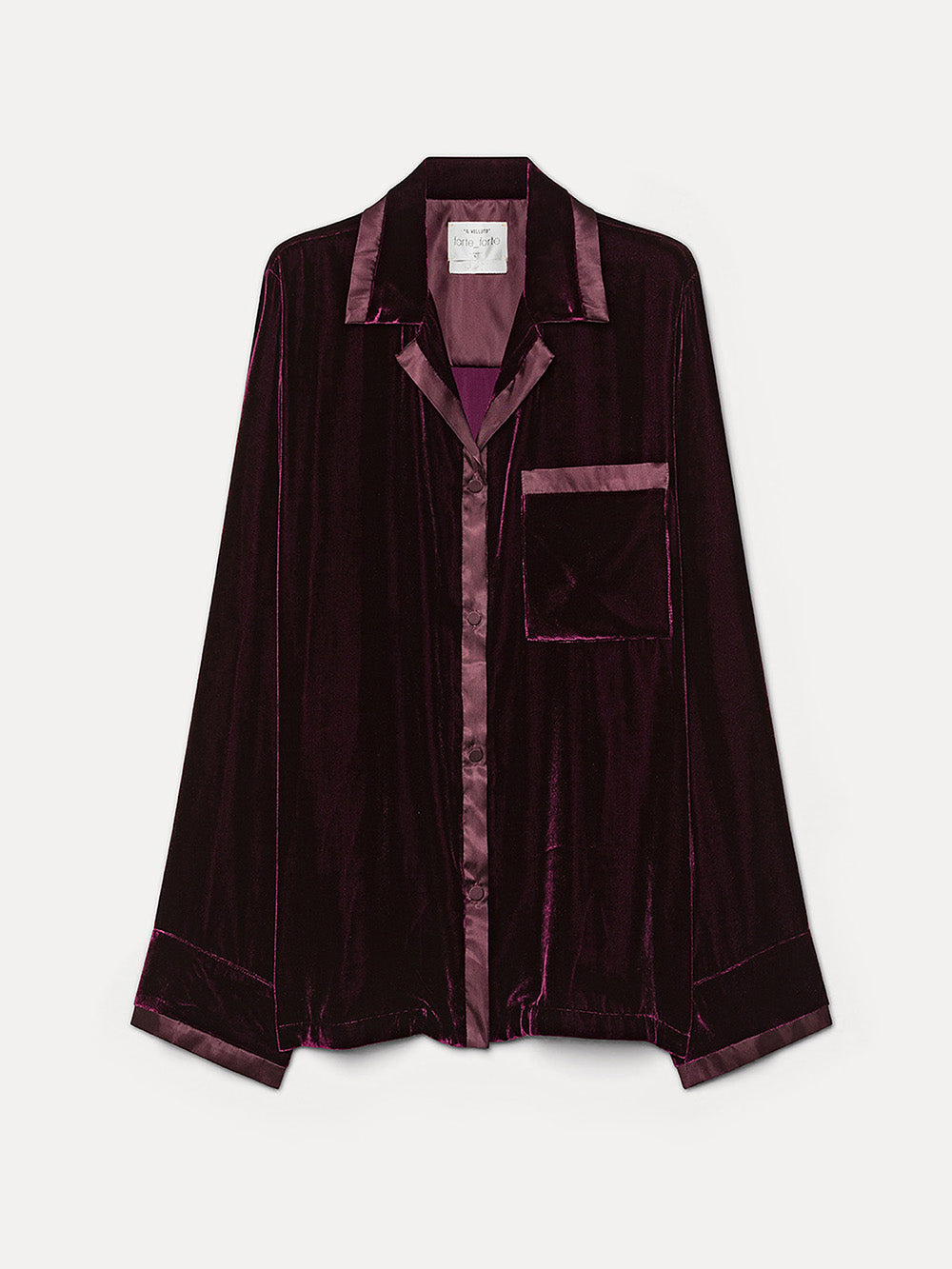 Burgundy Velvet Pajama Shirt