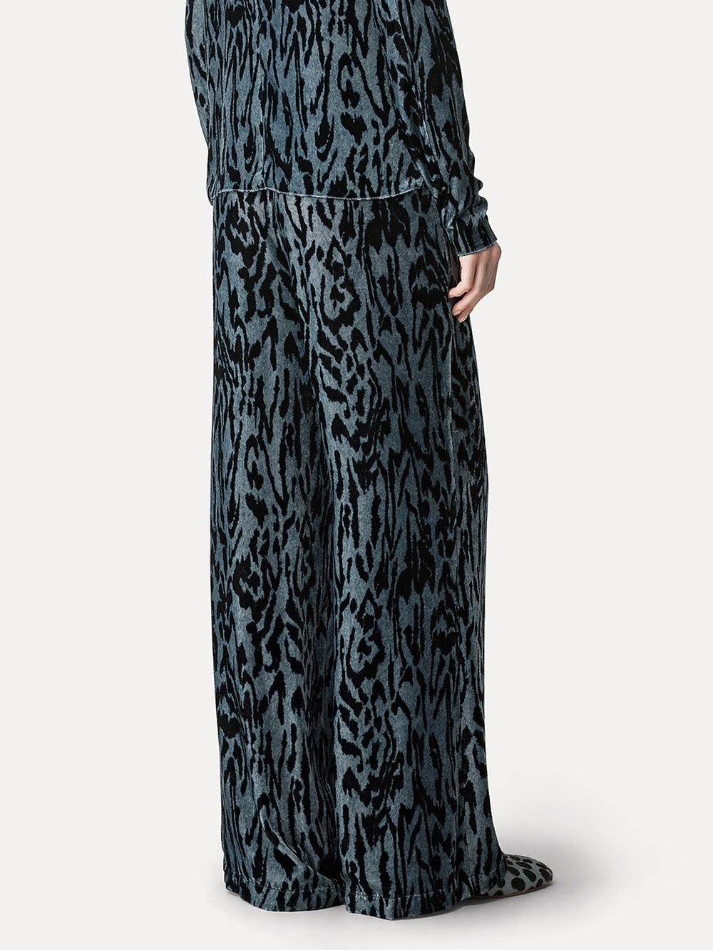 PANTALON VELOURS MOIRÉ STONE