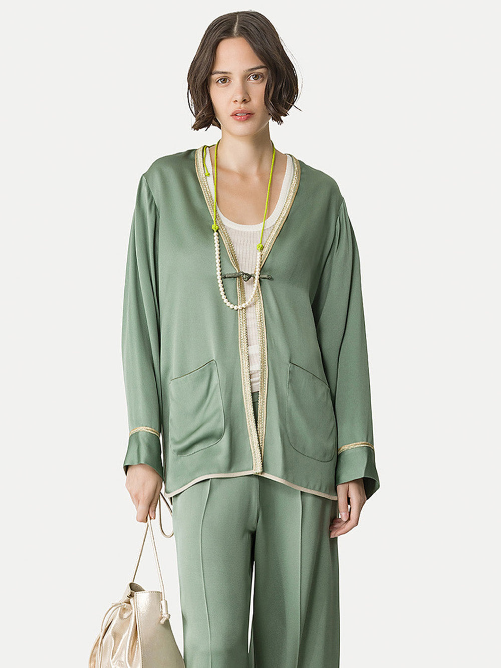 SHINY TANG SATIN REVERSE JACKET