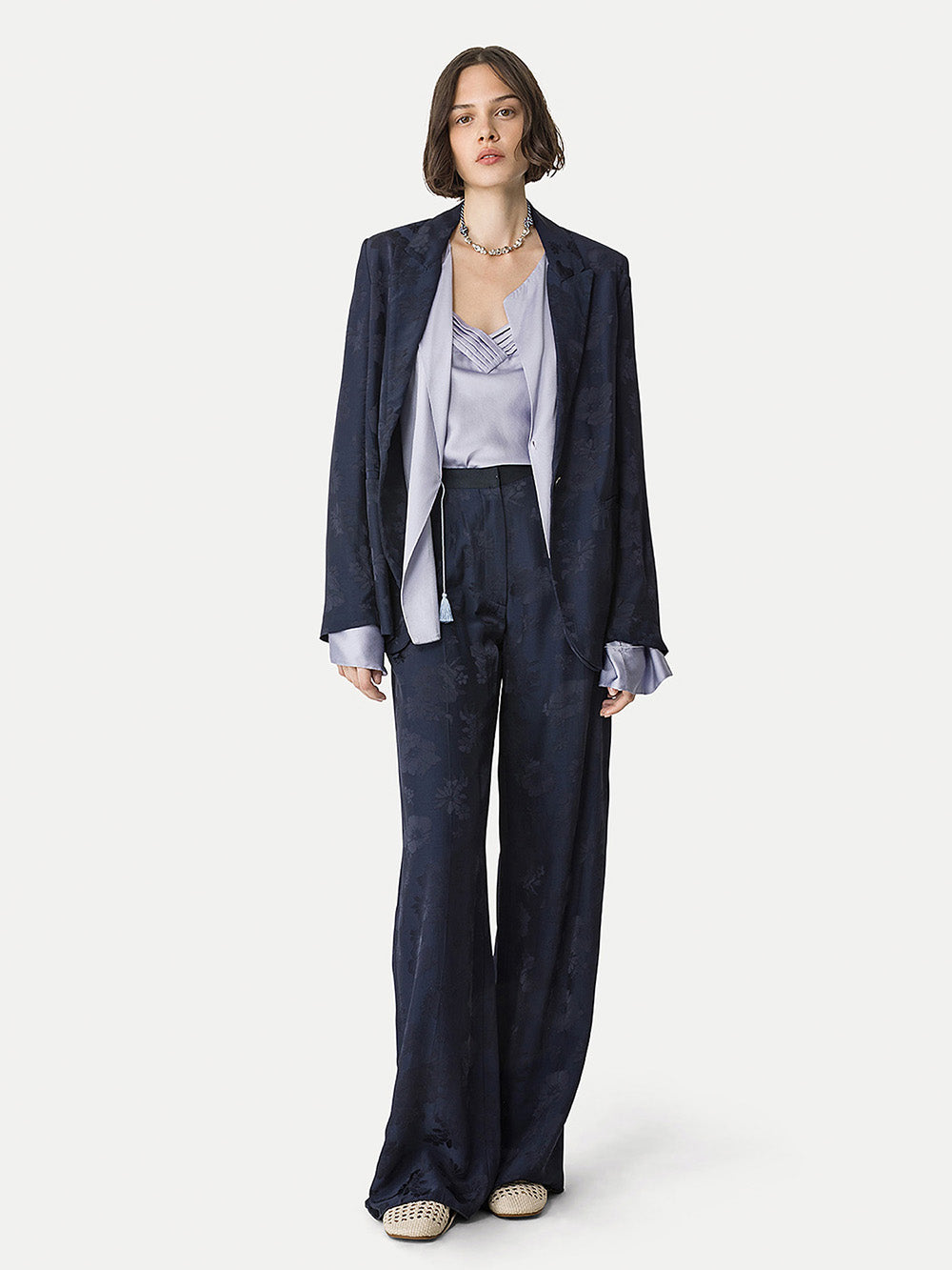 FLUID BOUQUET JACQUAR TROUSERS