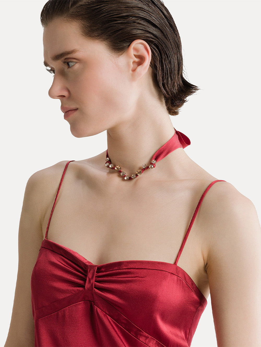 ROBE LONGUE SOIE POMAGRENATE