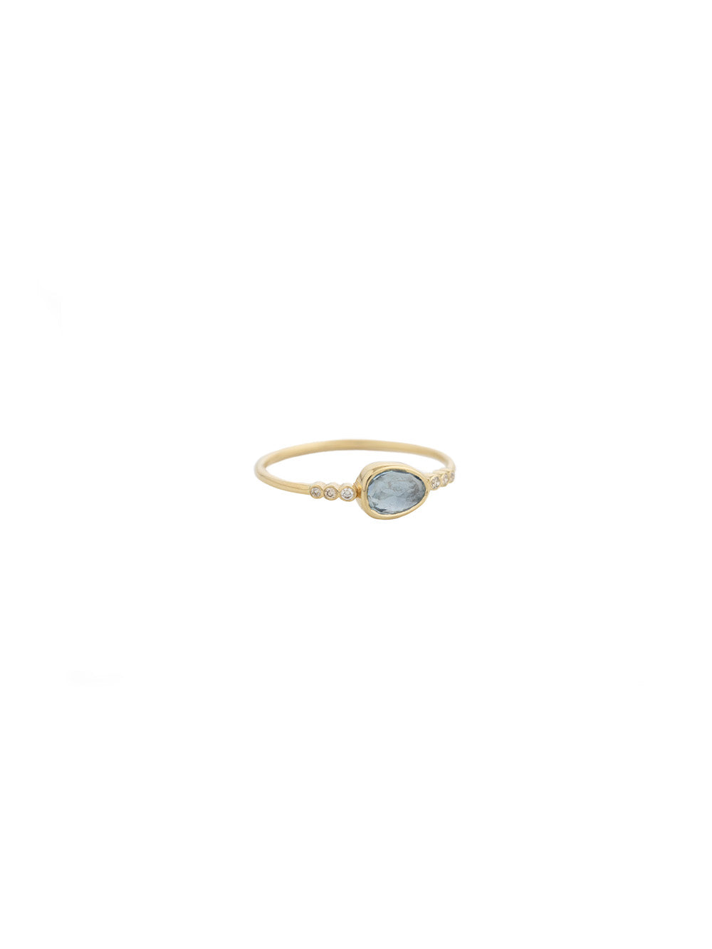 EAGUE-NAVY RING AND 6 DIAMONDS