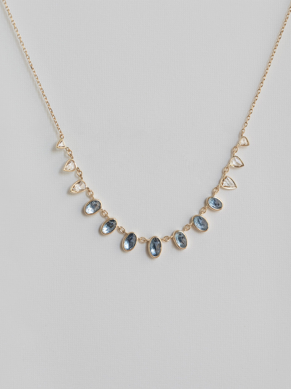 COLLIER AIGUE-MARINE ET DIAMANTS