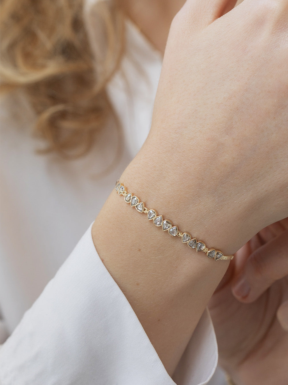 BRACELET ARTICULÉ DIAMANTS IRRÉGULIERS