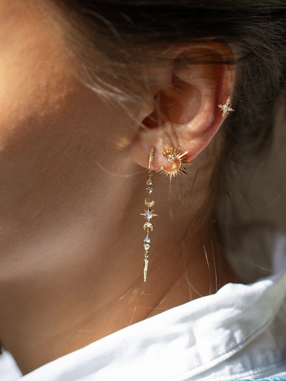 BOUCLES D'OREILLES STELLAR PIERRE DE LUNE
