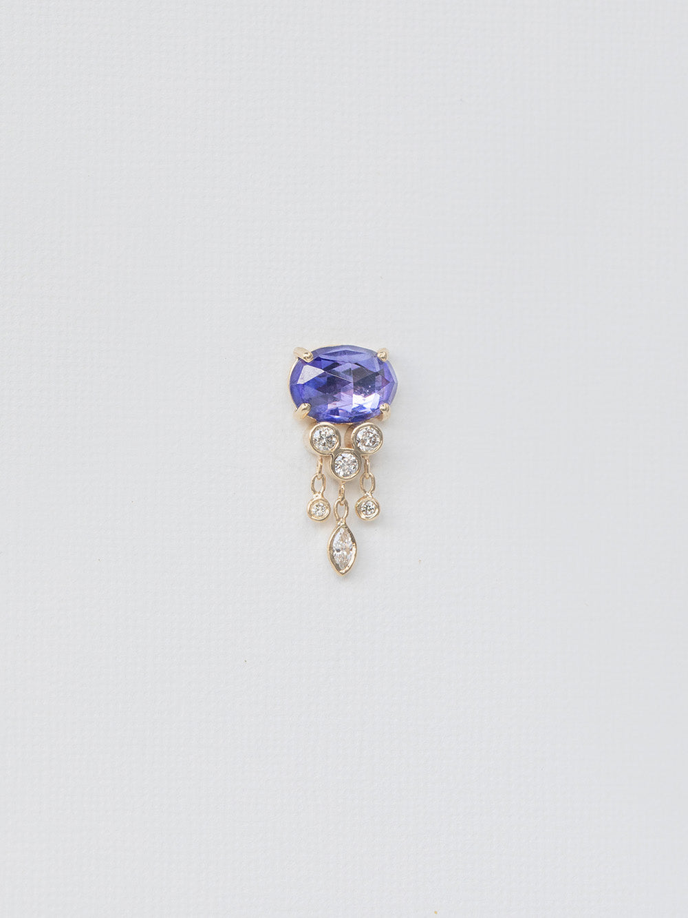 BOUCLE D'OREILLE JELLYFISH TANZANITE