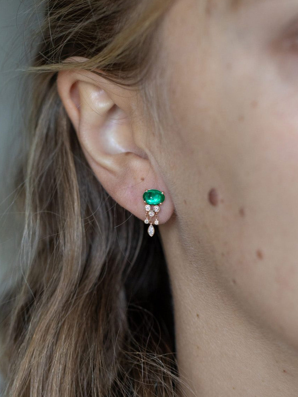 JELLYFISH EMERALD EARRING