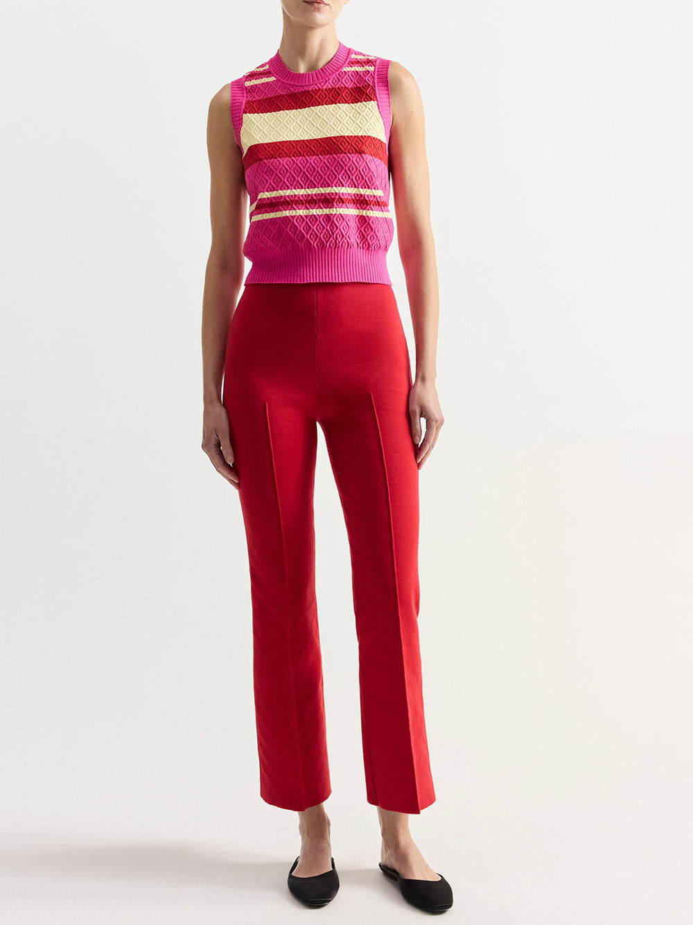 RED GEO KICK PANTS