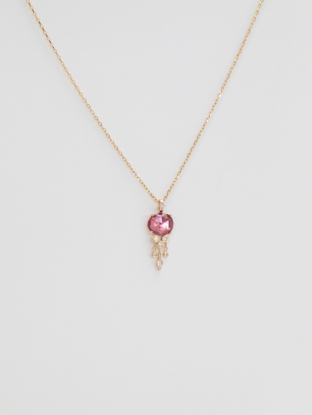 COLLIER JELLYFISH TOURMALINE ROSE