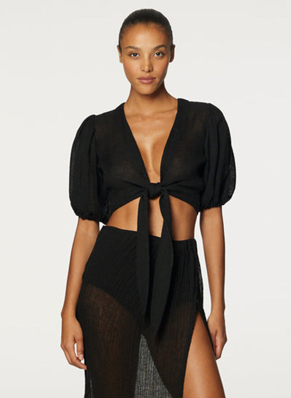 BLACK POUF TOP