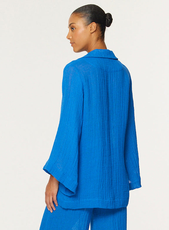 TUNIC GAUZE BLEU COBALT