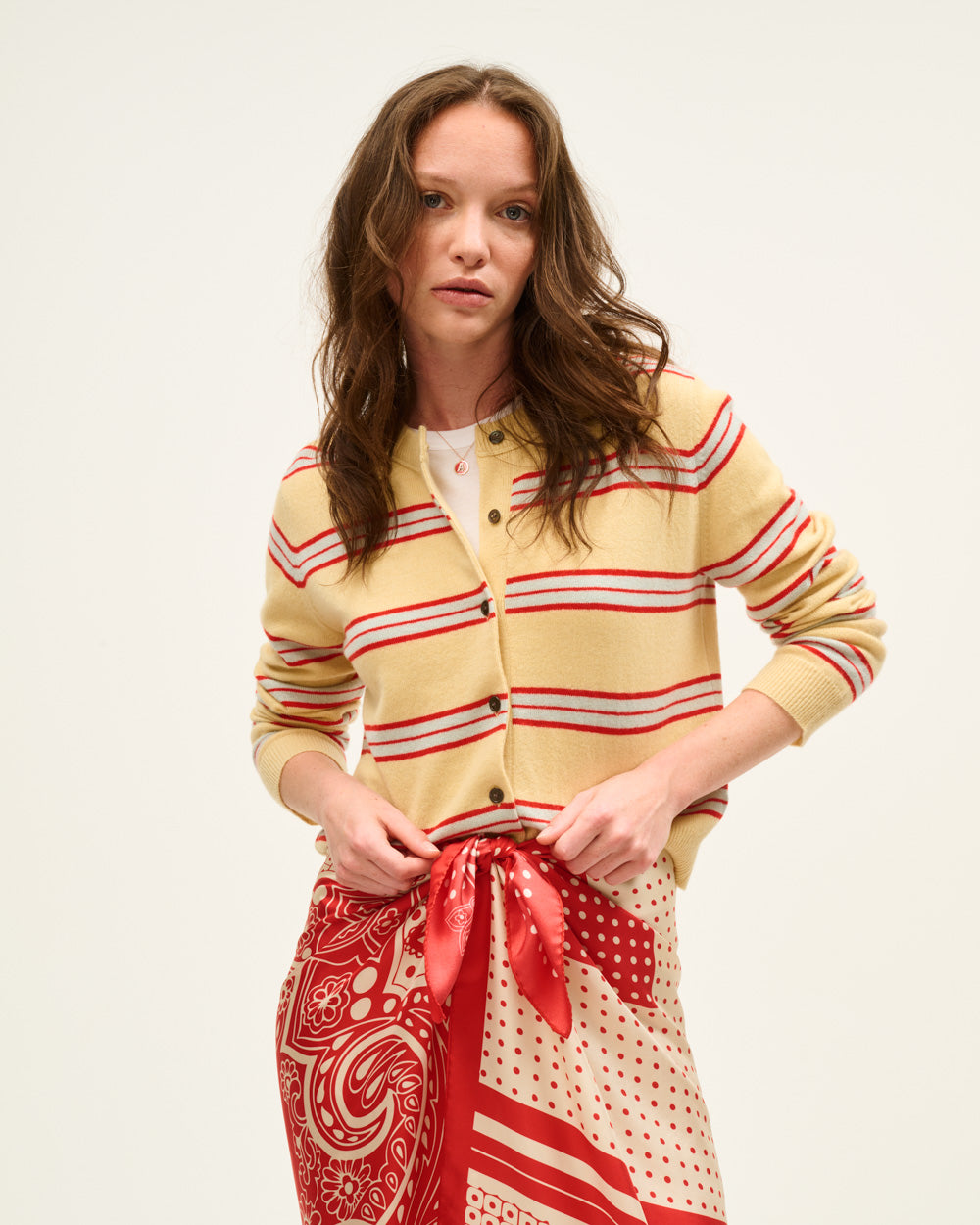 Suzi Striped Butter Cardigan