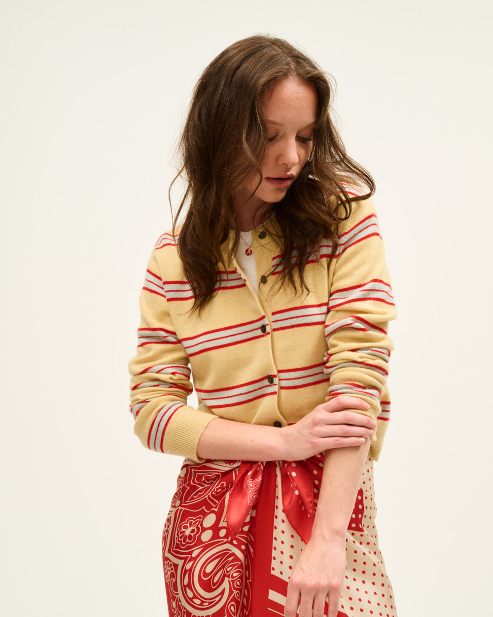 Suzi Striped Butter Cardigan
