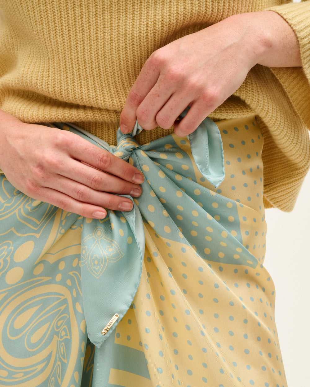 SKY BLUE PAISLEY SCARF SKIRT