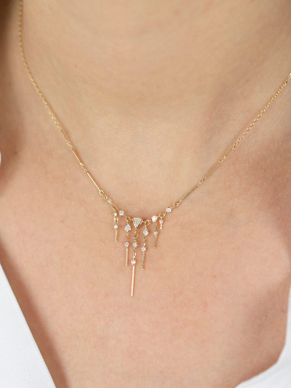 DREAM MAKER DIAMOND TRIANGLE PENDANT NECKLACE