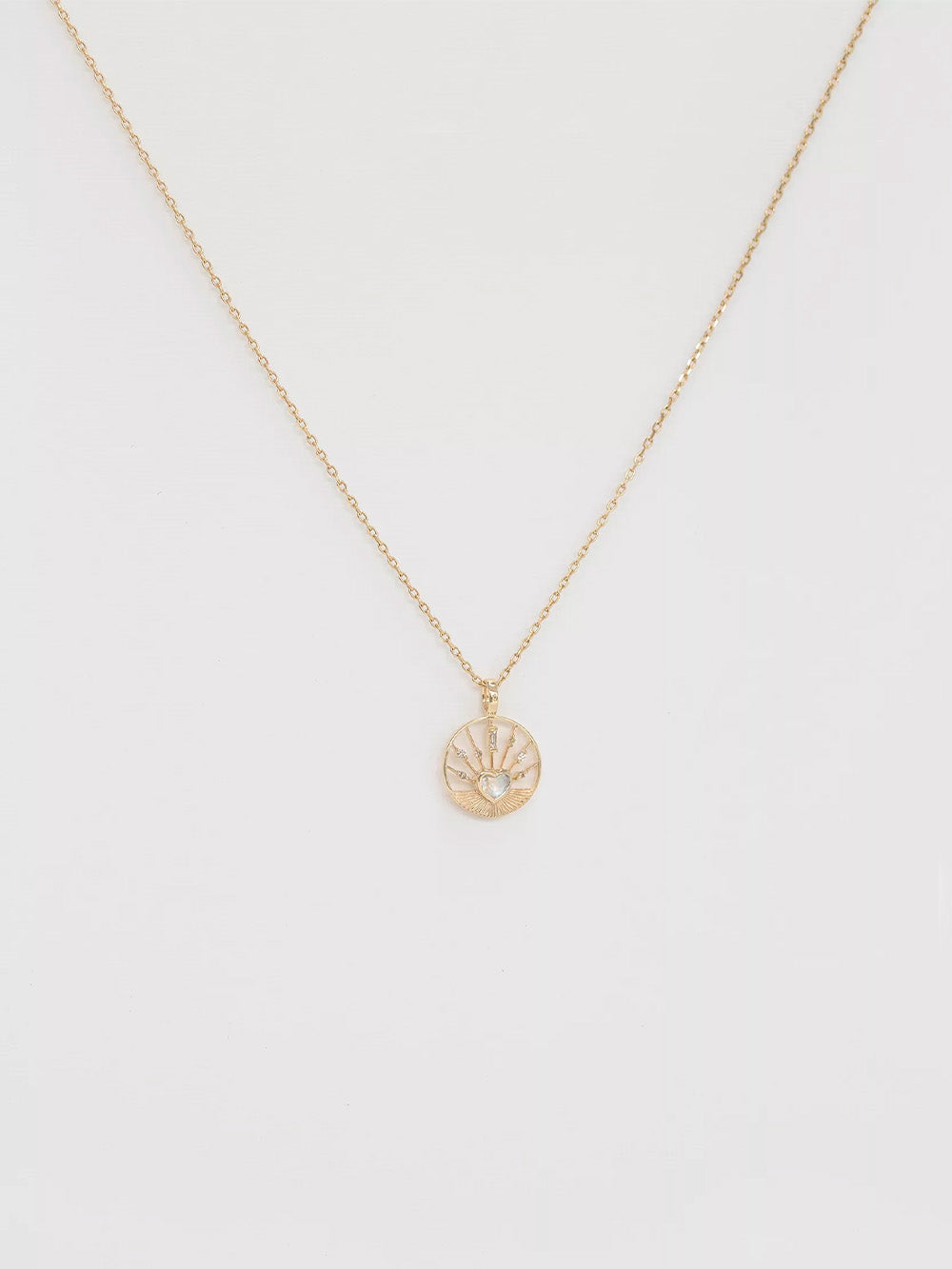 MOON HEART MEDAL NECKLACE