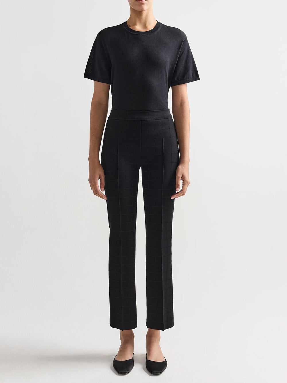 LOUIS WINDOWPANE BLACK PANTS