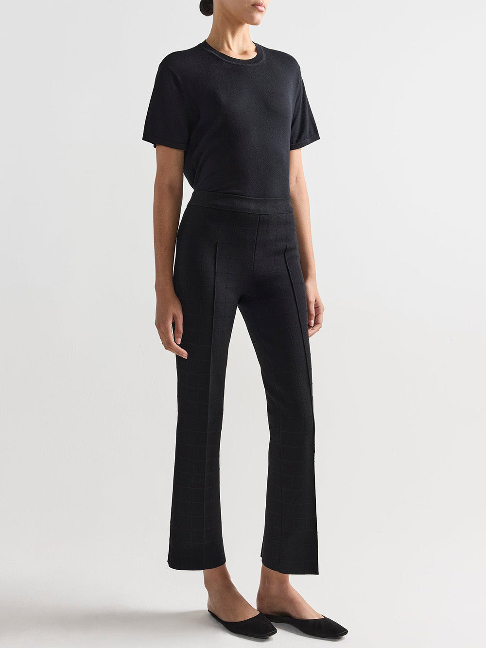 LOUIS WINDOWPANE BLACK PANTS