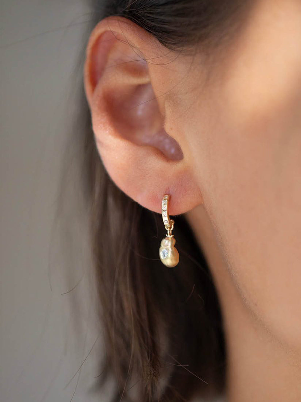 GOLD AND DIAMOND BEETLE EARRINGS