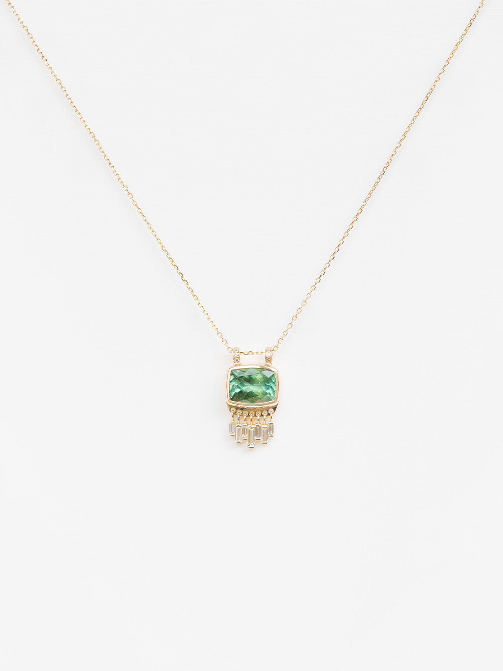 COLLIER BAGUETTE TOURMALINE VERTE