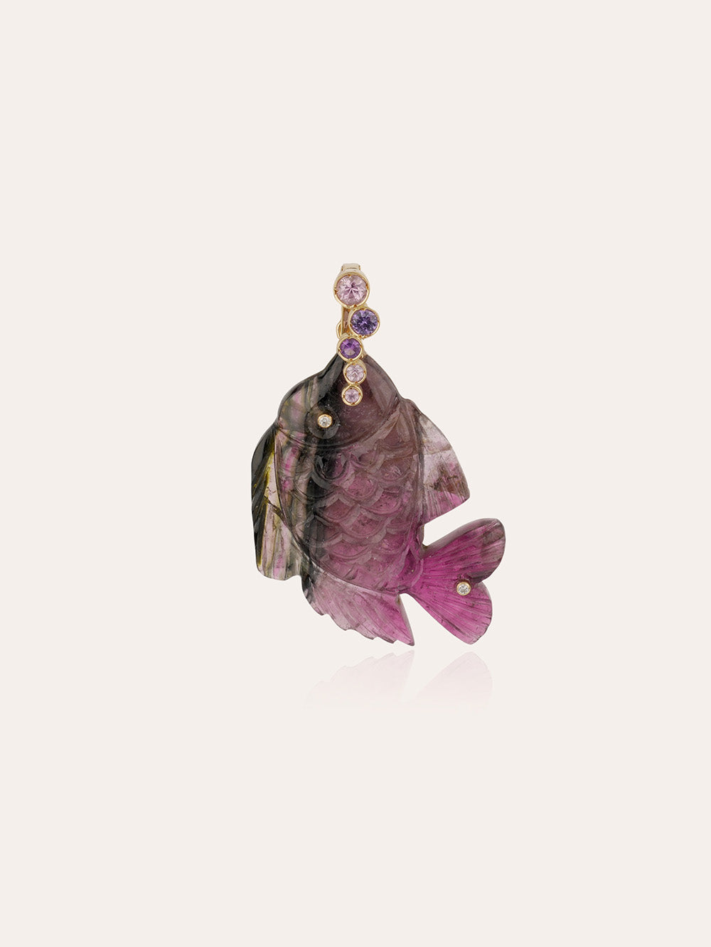 GM TOURMALINE & SAPPHIRES FISH PENDANT