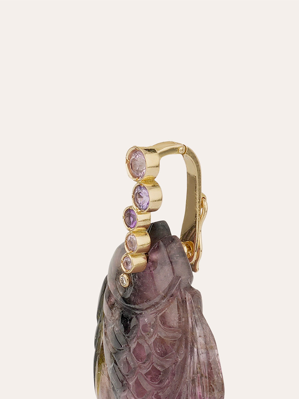 GM TOURMALINE & SAPPHIRES FISH PENDANT