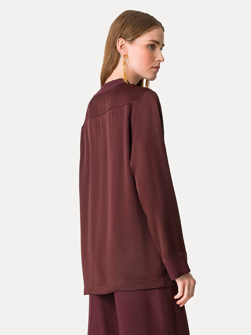 VESTE SAHARIENNE SATIN CHOCOLAT