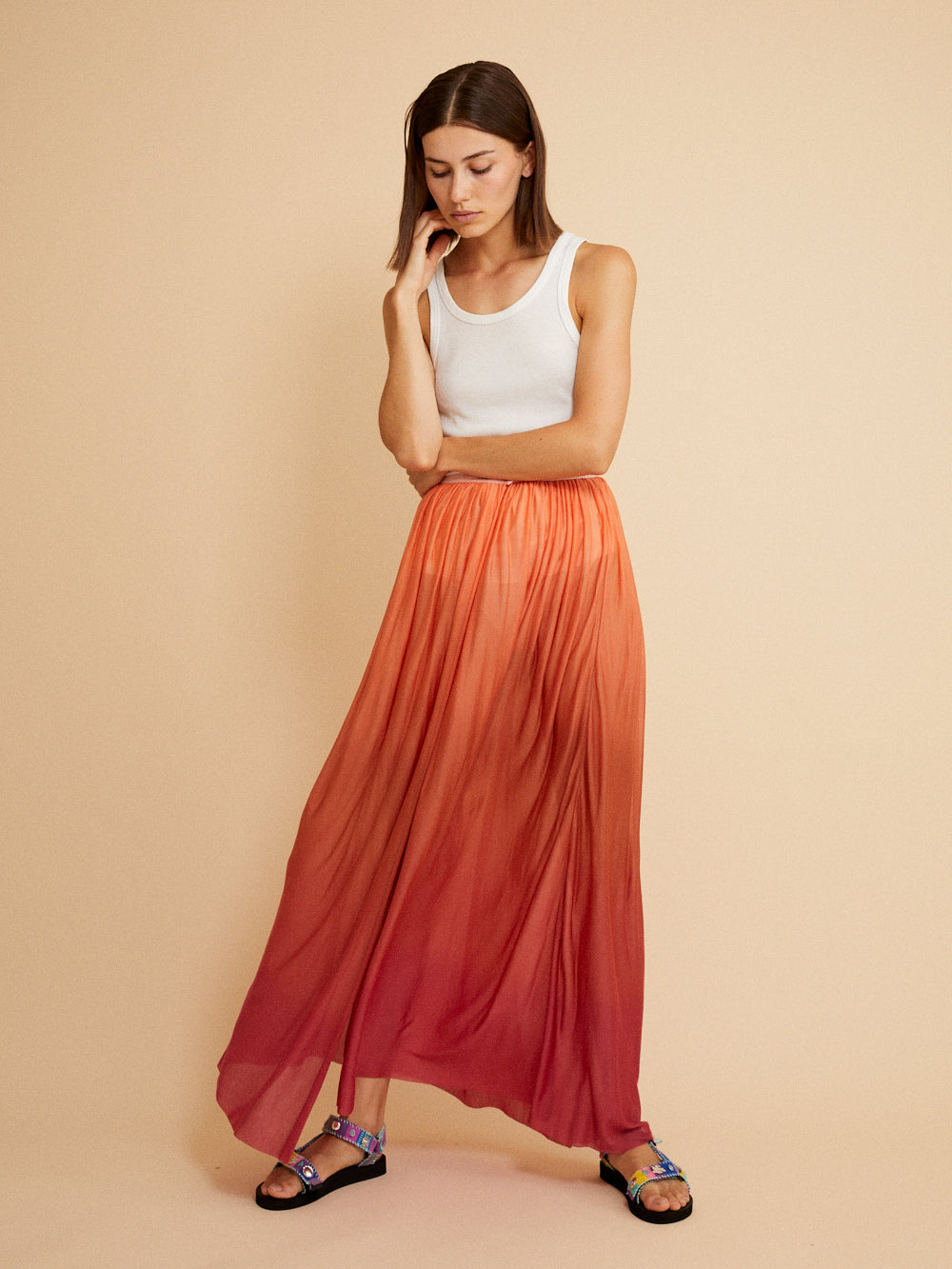 ORANGE BALI SKIRT