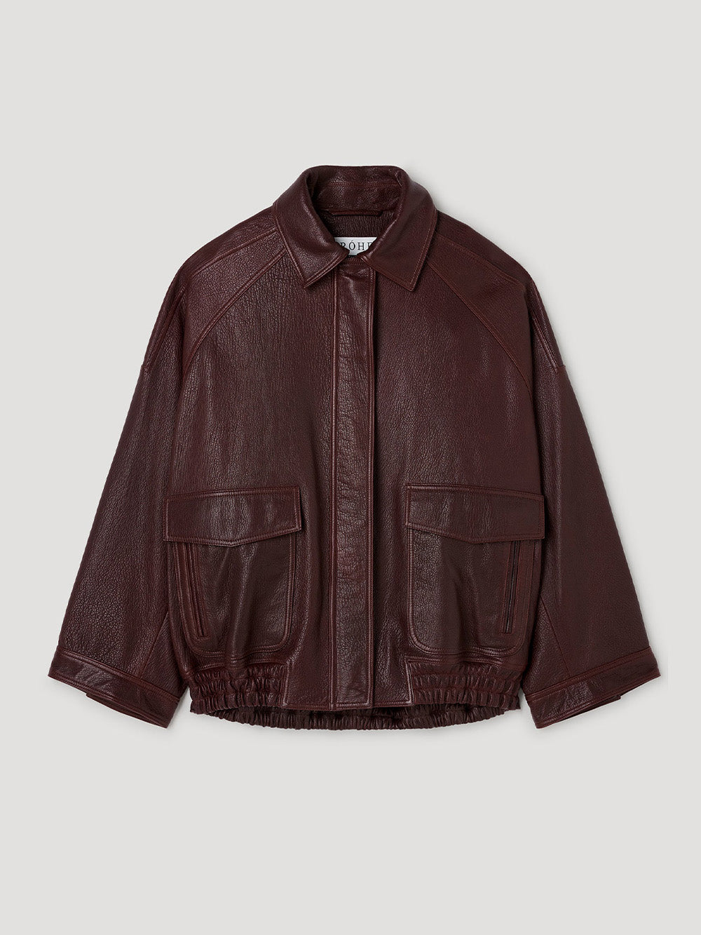 AVIATOR JACKET IN GRAINED CHESTNUT LEATHER