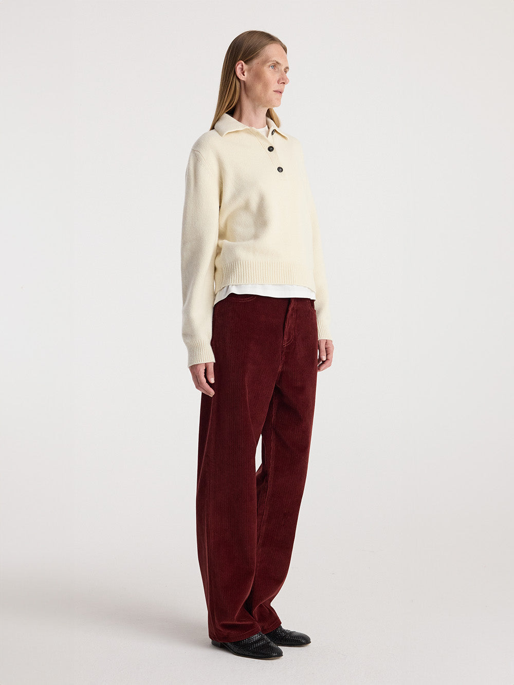 WINE BROWN CORDUROY TROUSERS