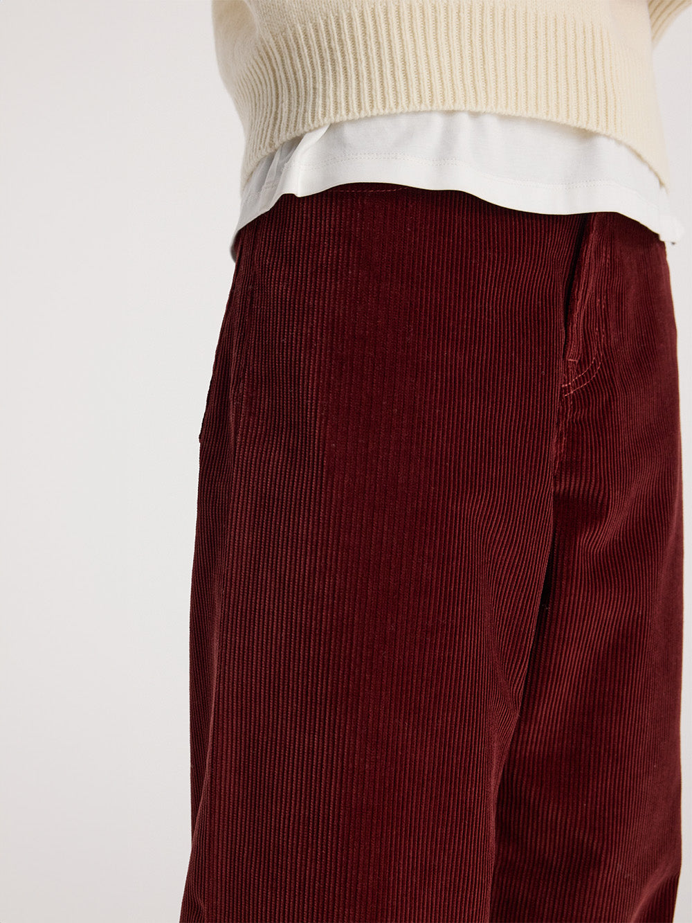 WINE BROWN CORDUROY TROUSERS