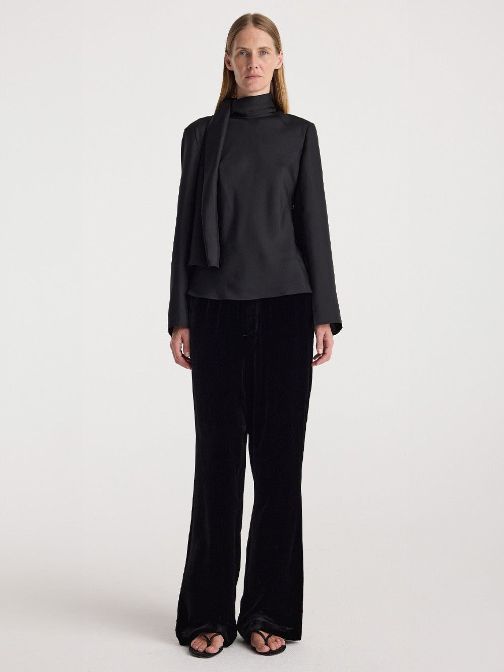 PANTALON RELAXED VELOURS NOIR