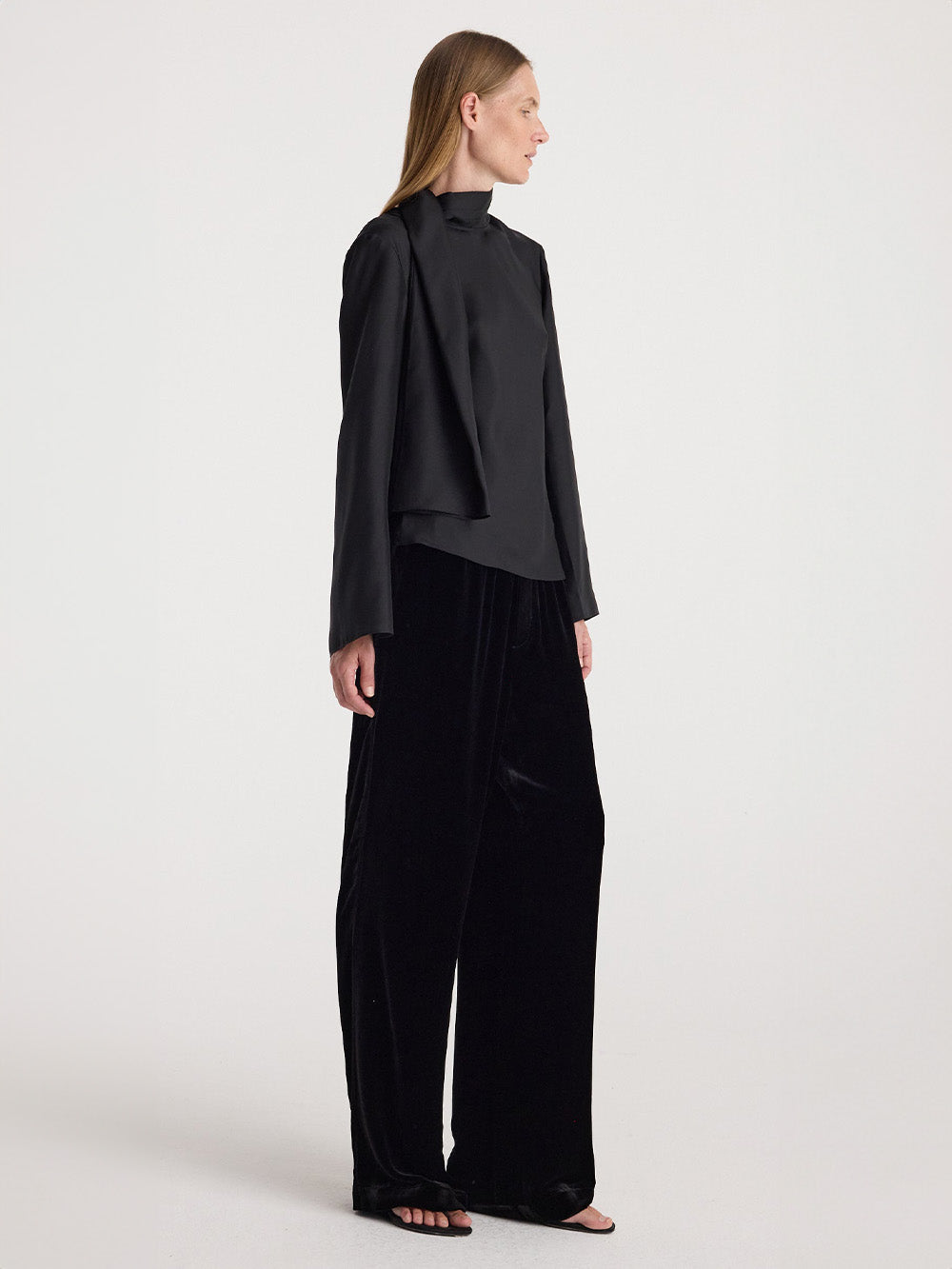 PANTALON RELAXED VELOURS NOIR