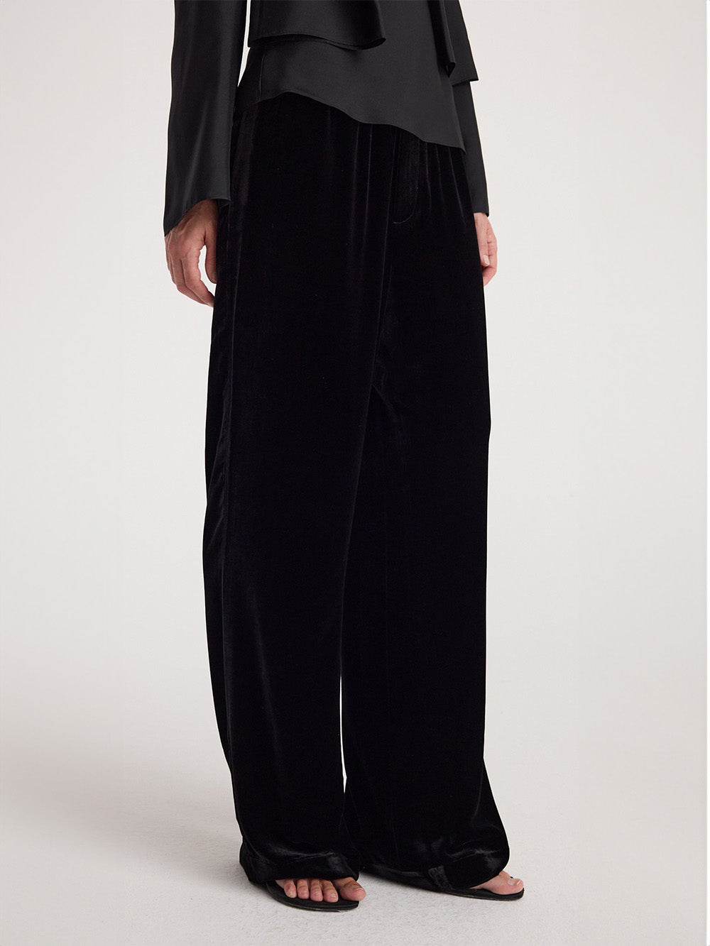 PANTALON RELAXED VELOURS NOIR