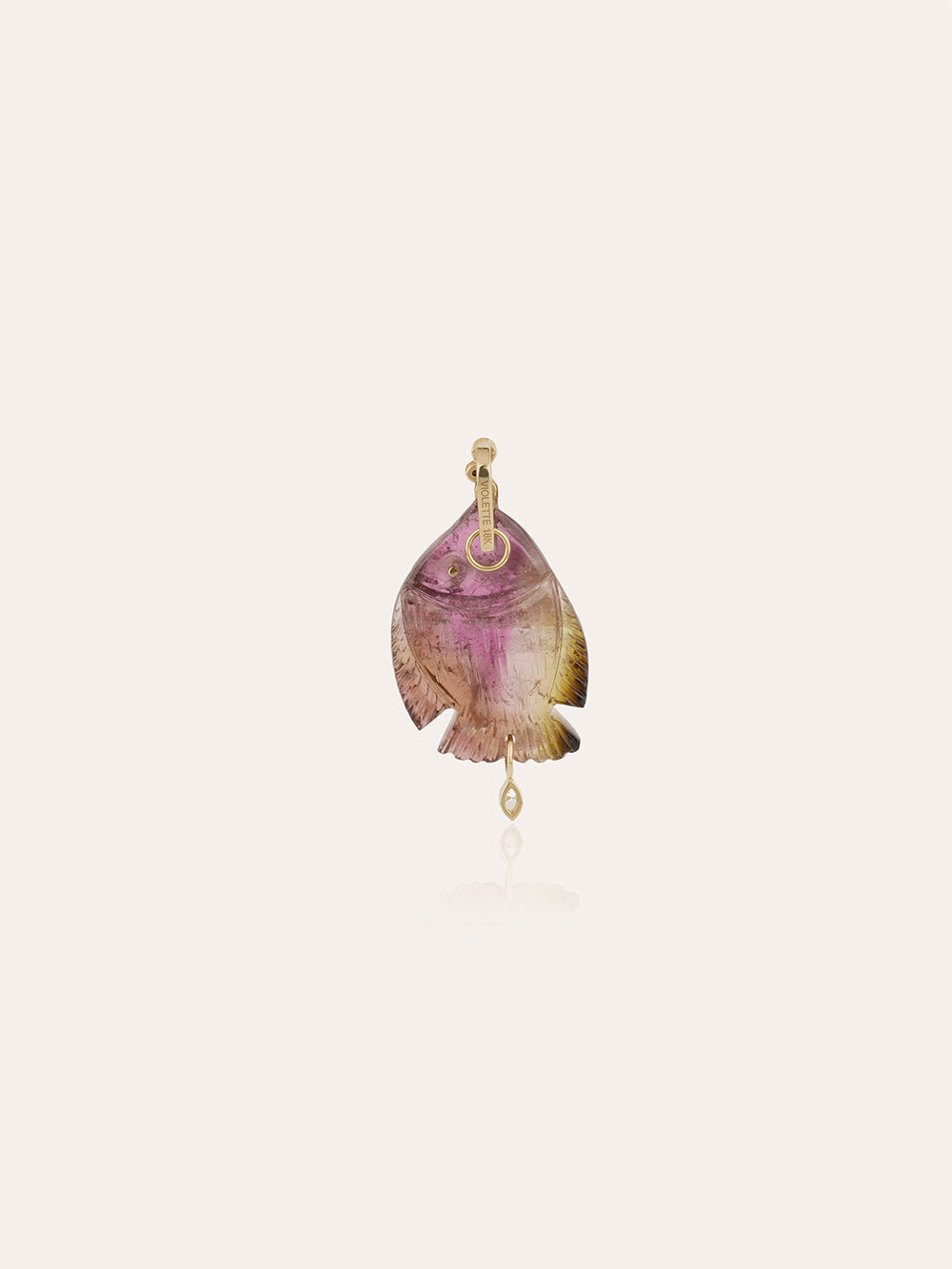 PENDENTIF POISSON MM TOURMALINE & DIAMANTS