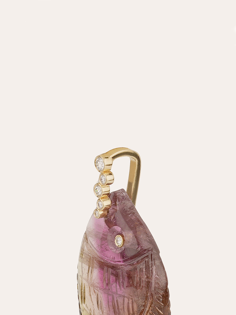 PENDENTIF POISSON MM TOURMALINE & DIAMANTS