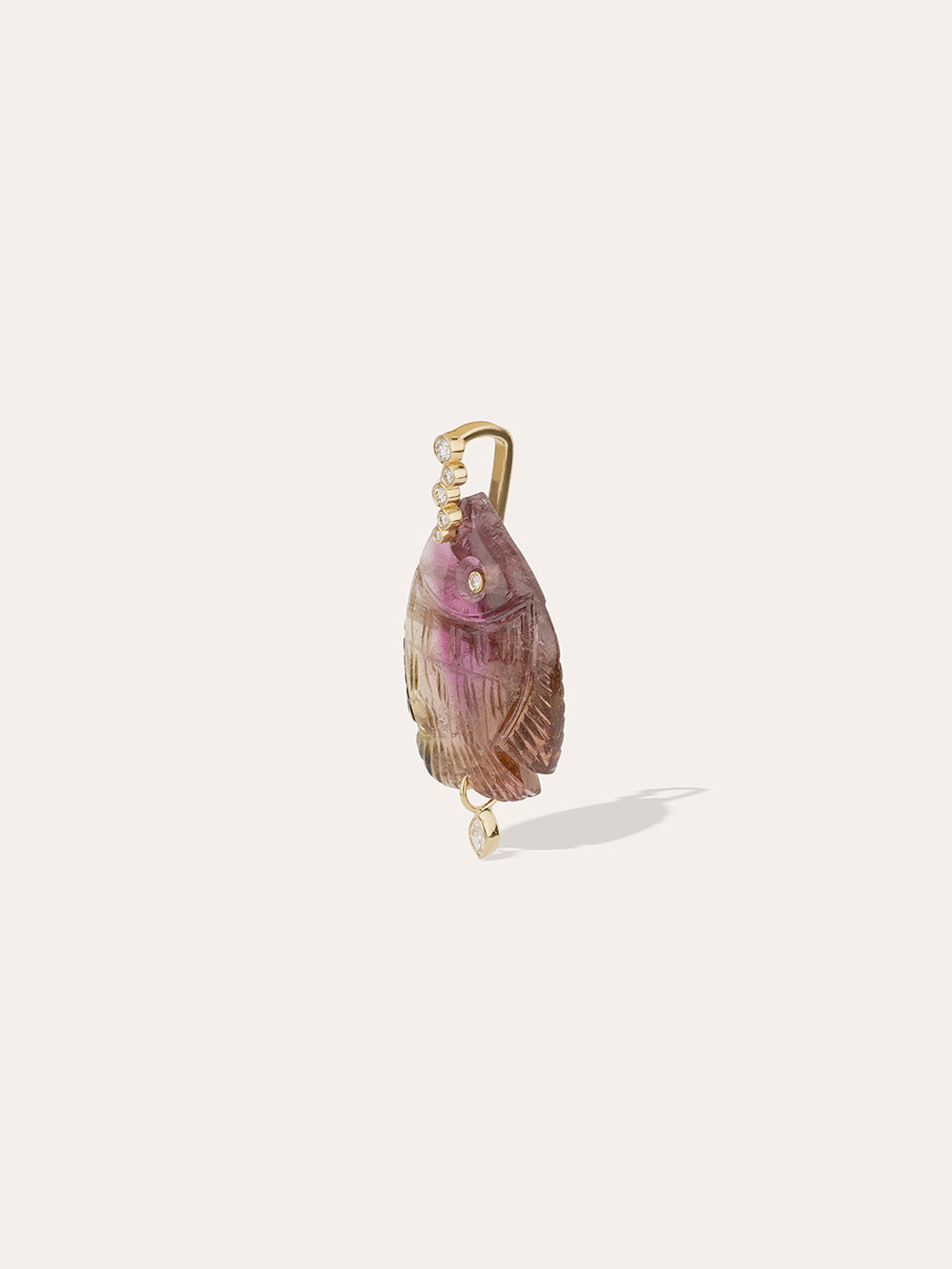 PENDENTIF POISSON MM TOURMALINE & DIAMANTS
