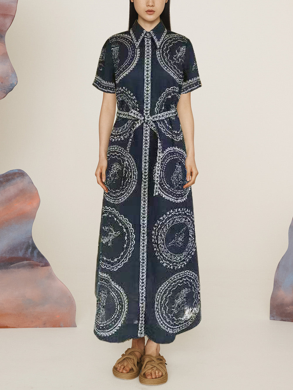 OCEANE LINEN SHIRT DRESS