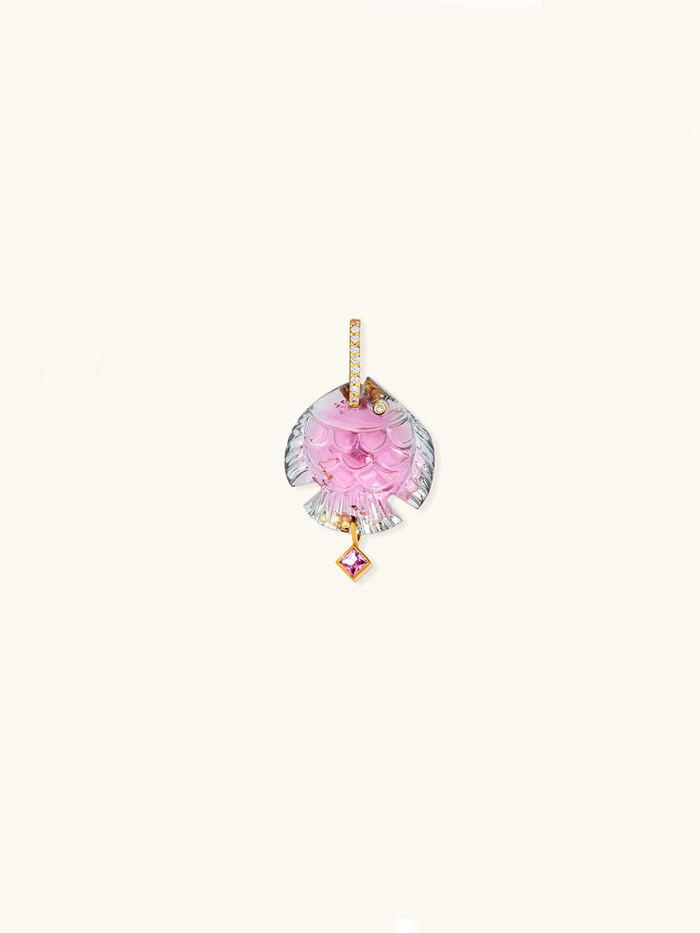 PENDENTIF PETIT POISSON TOURMALINE BICOLORE