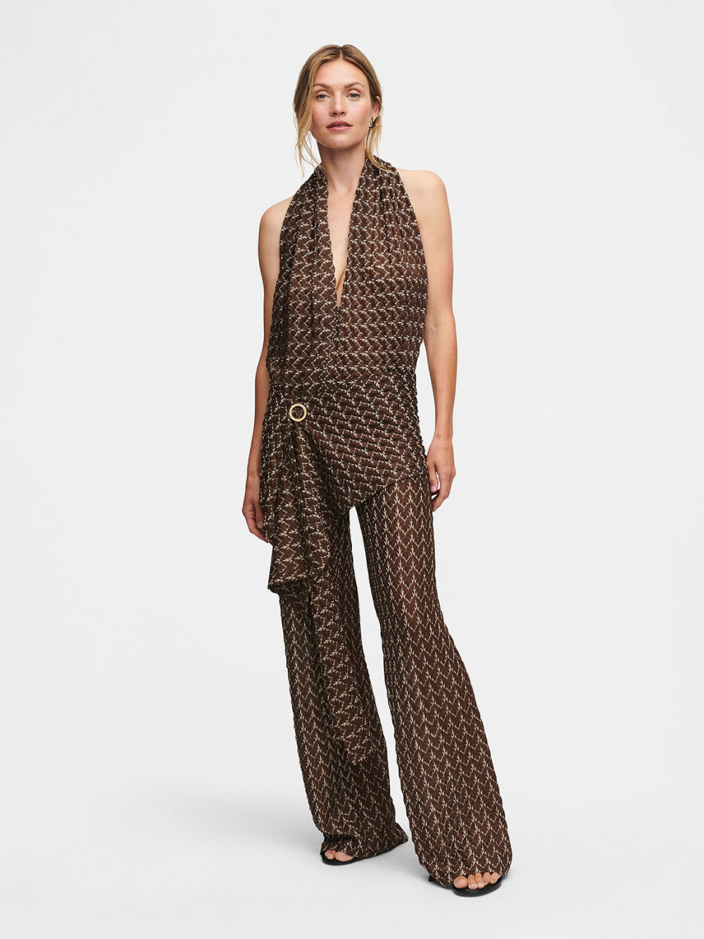 PANTALON KNIT BROWN GOLD