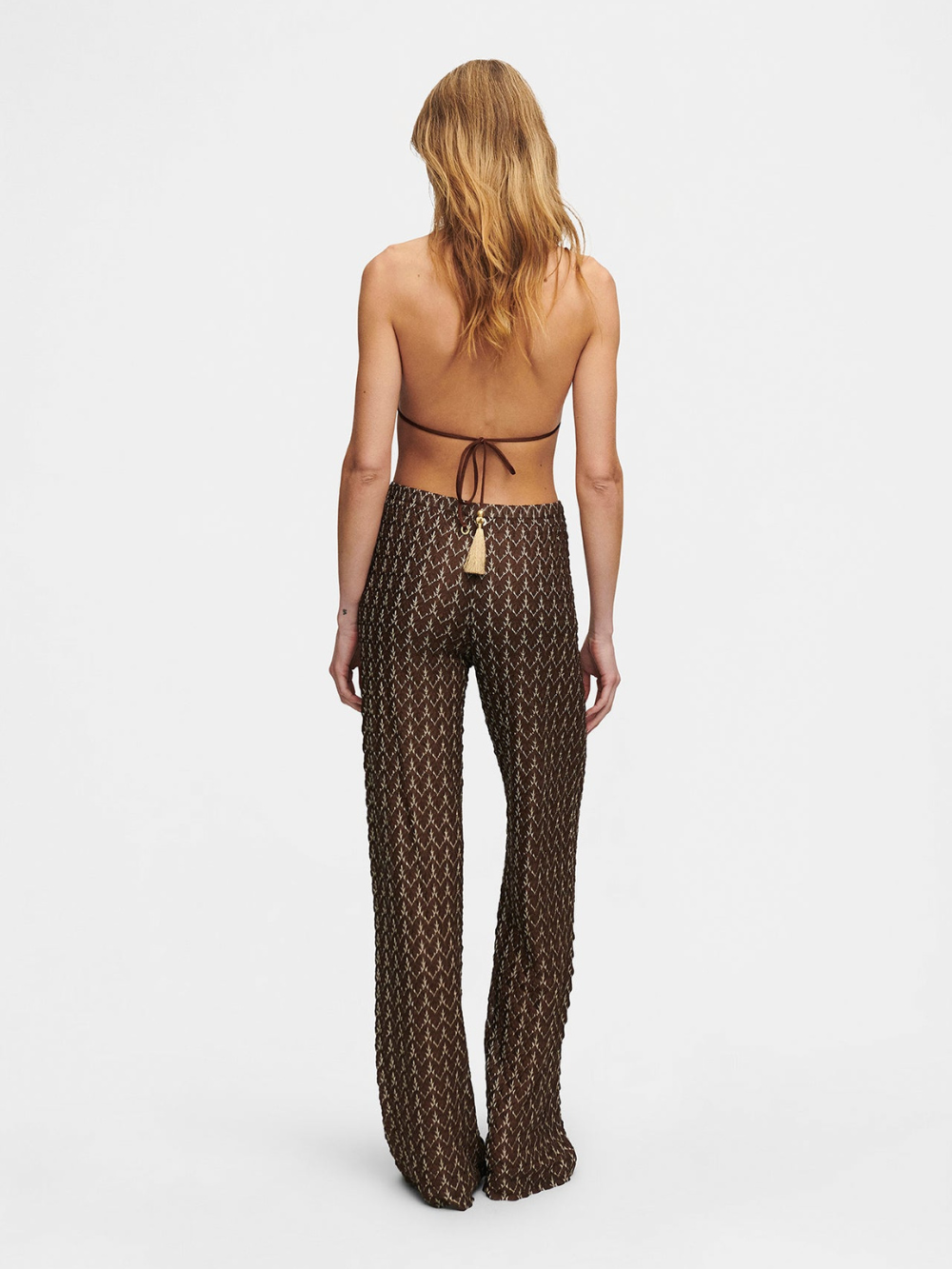 PANTALON KNIT BROWN GOLD