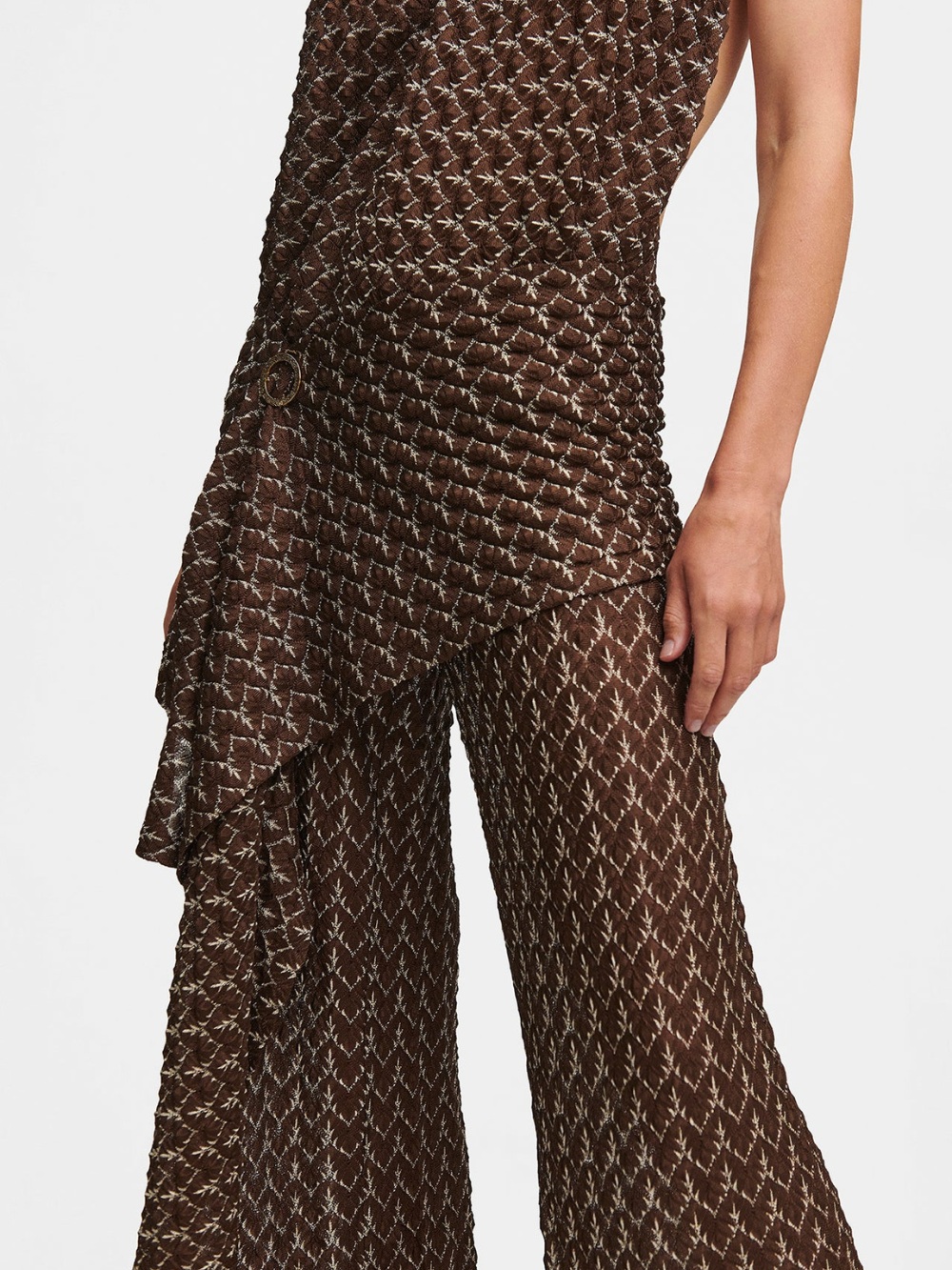 PANTALON KNIT BROWN GOLD